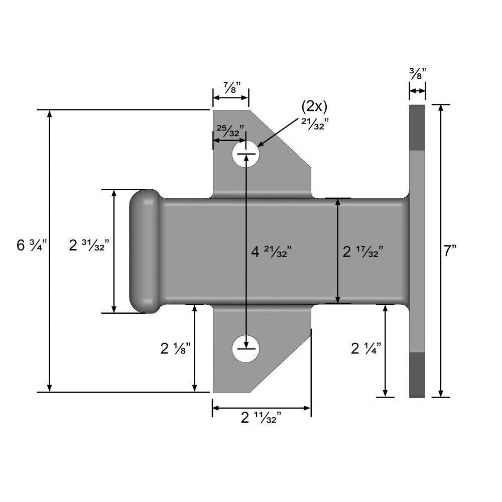 Quick Products Bolt-On Receiver Tube - 2", Black - Super Arbor