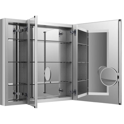 Verdera 40 in. W x 30 in. H Recessed Medicine Cabinet in Anodized Aluminum - Super Arbor