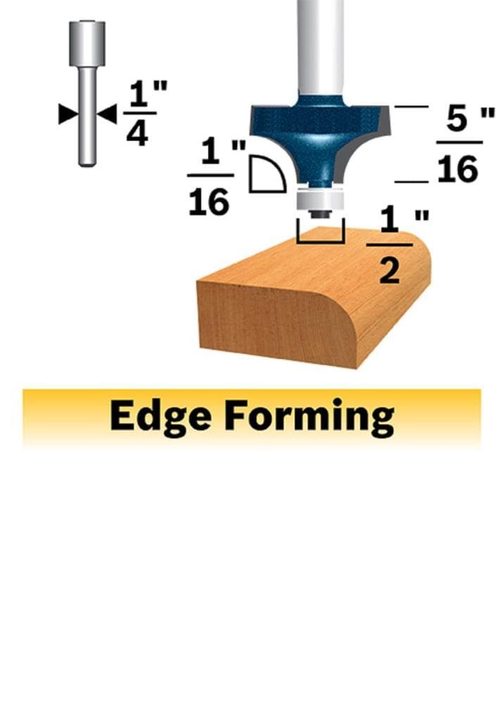 Bosch 1/16-in Carbide-Tipped Roundover Router Bit