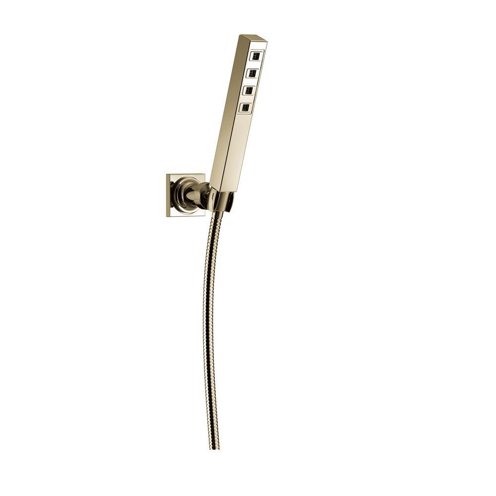 Ara 1-Spray 1.4 in. Single Wall Mount Handheld H2Okinetic Shower Head in Stainless - Super Arbor