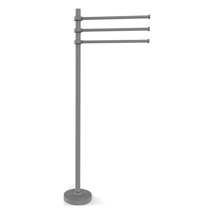 Allied Brass Towel Stand with 3 Pivoting 12-in Arms in Polished Nickel