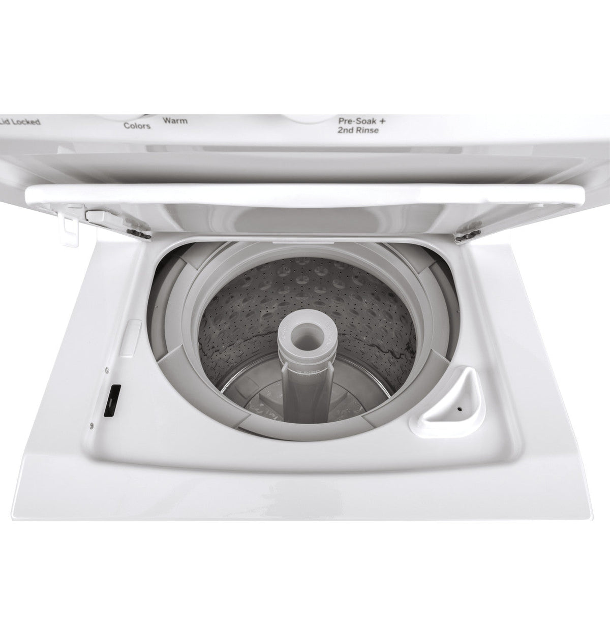 GE Gas Stacked Laundry Center with 2.3-cu ft Washer and 4.4-cu ft Dryer, Model GUD24GSSMWW