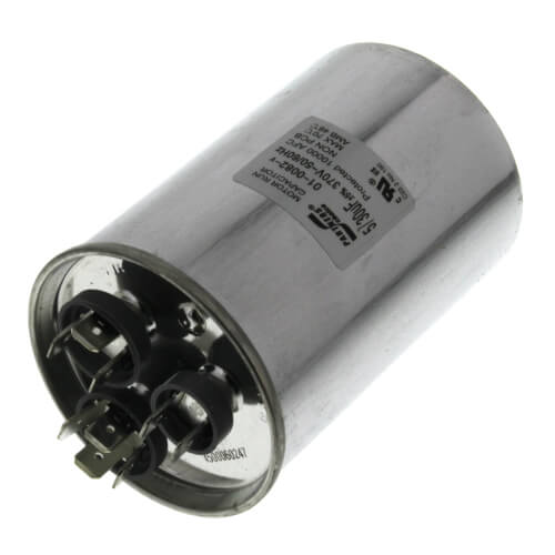 Nordyne 01-0082 capacitor - front view (Voltage: 370V; MFD: 30/5)