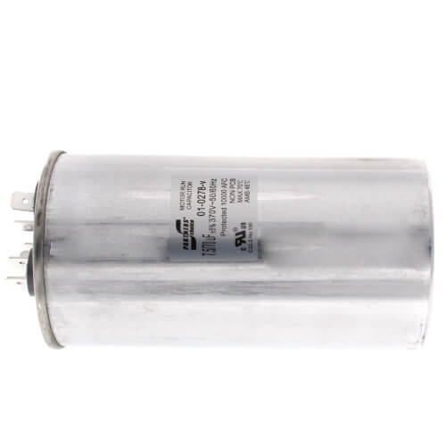 Nordyne 01-0278 capacitor - detail view (Voltage: 370V; MFD: 70/7.5)