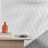 Lux Tile Colorplay Steps White 4.5x18 3D Glossy Crackled Ceramic Tile