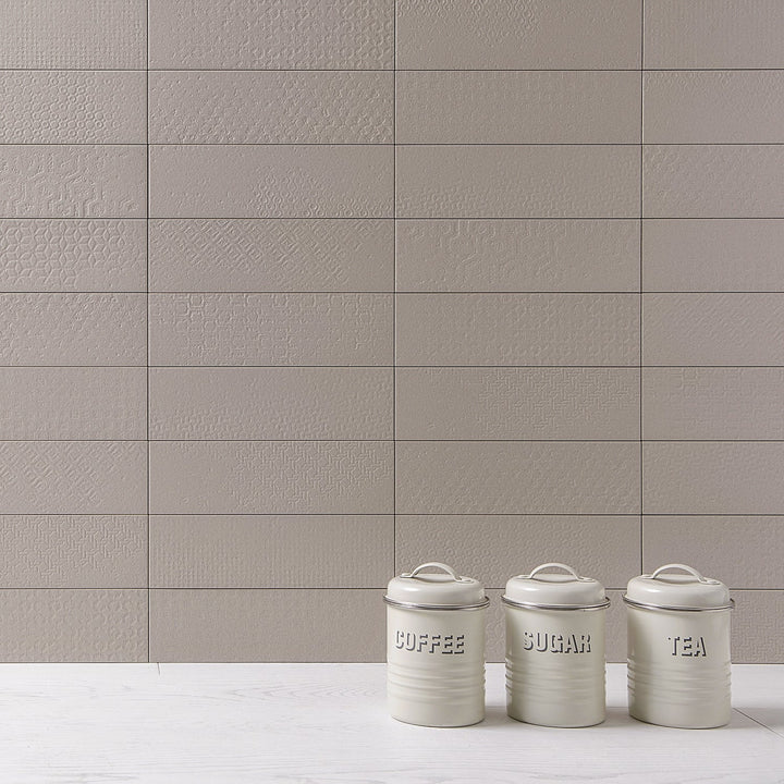 Tessuto Calce 4x12 Porcelain Matte Subway Tile - Gray