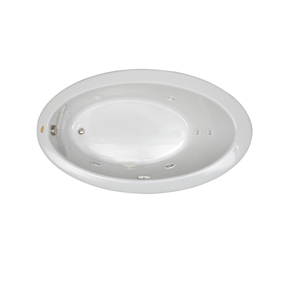 Jacuzzi Riva 66 in. x 38 in. Acrylic Right-Hand Drain Oval Drop-in Whirlpool Bathtub in White