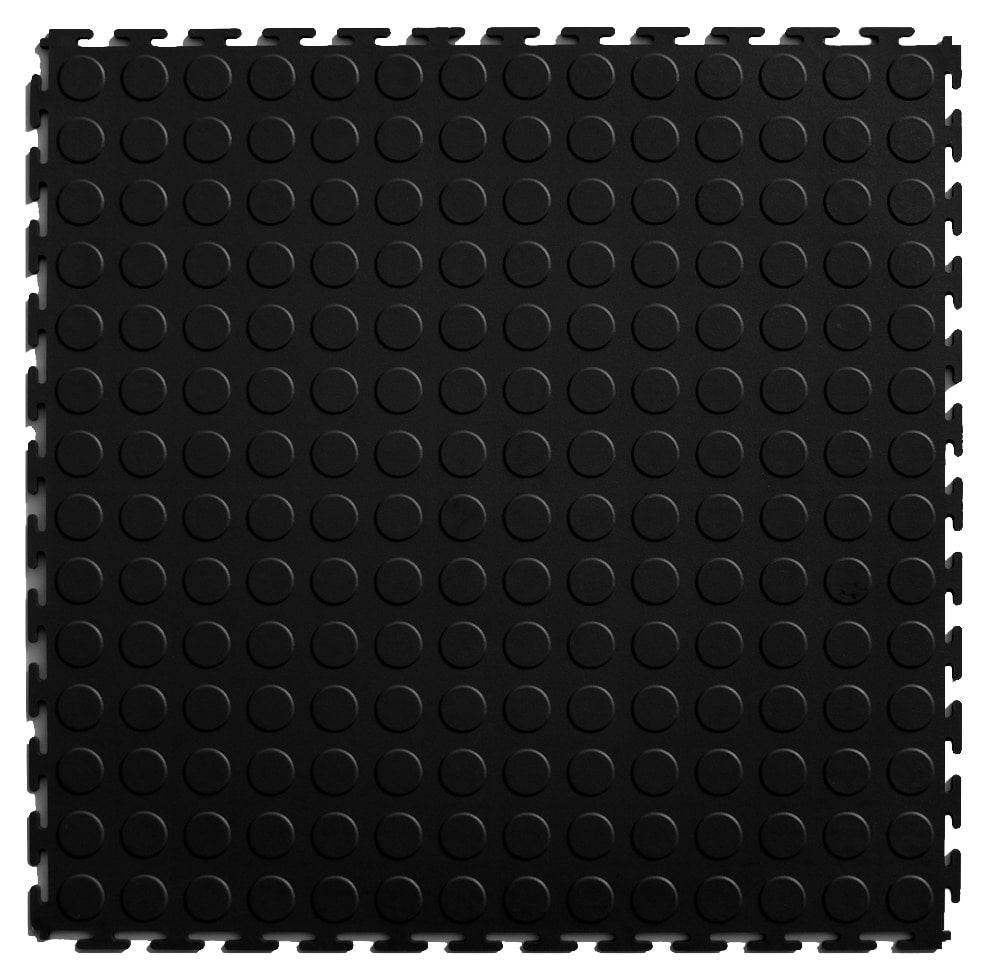 Blue Hawk 20.5-in x 20.5-in Black Coin PVC Plastic Tile Multipurpose Flooring