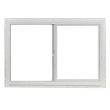 Project Source 10001 Series 35-1/2-in W x 23-1/2-in H x 3-in Jamb Left-Operable Vinyl Sliding Window, White, Half Screen Included