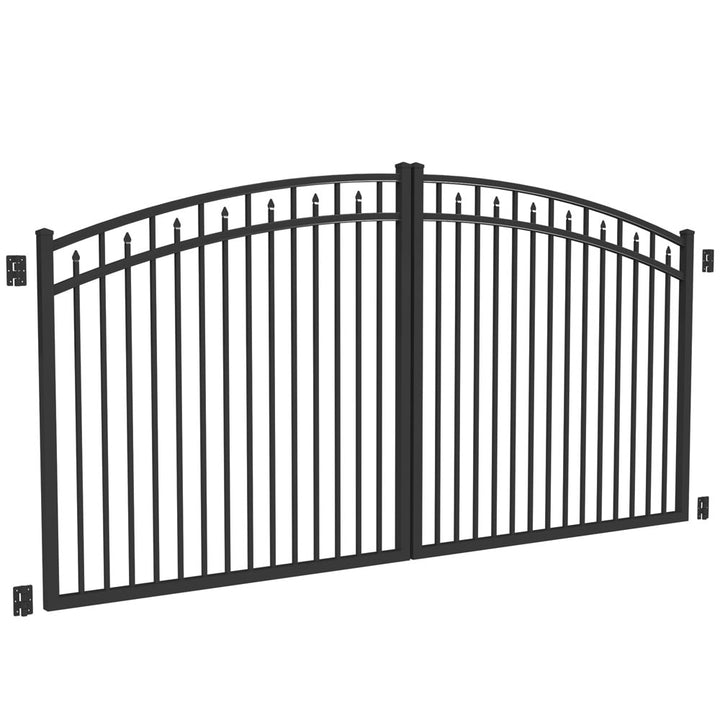 Freedom 11.75-ft x 5.04-ft Black Aluminum Driveway Gate