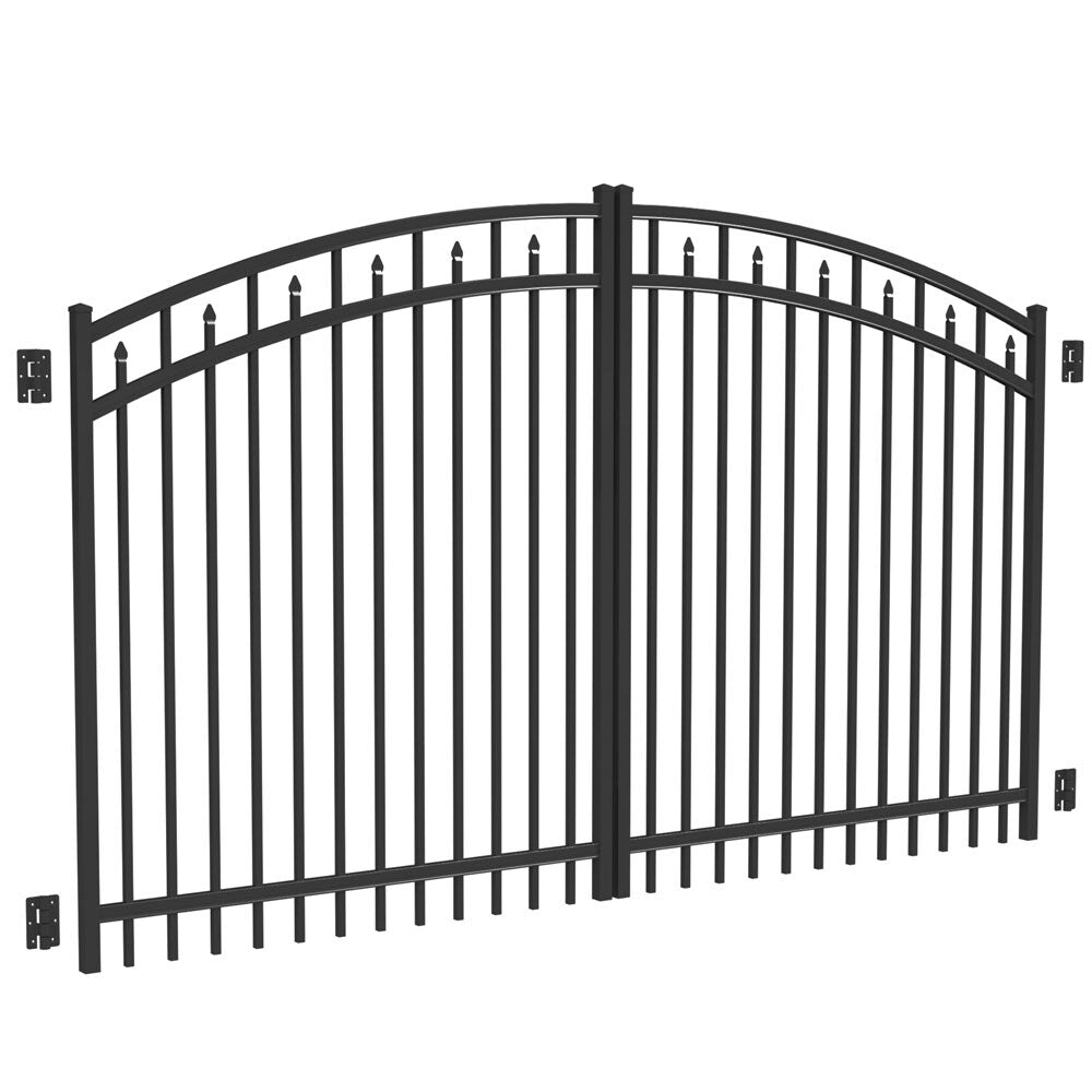 Freedom 9.75-ft x 5.04-ft Black Aluminum Driveway Gate