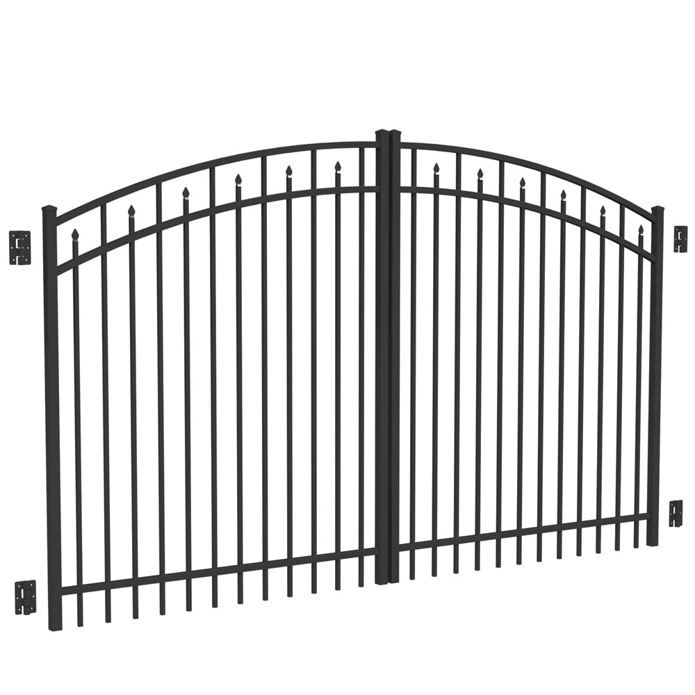 Freedom 9.75-ft x 5.04-ft Black Aluminum Driveway Gate
