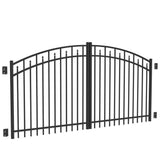 Freedom 9.75-ft x 4.04-ft Black Aluminum Driveway Gate