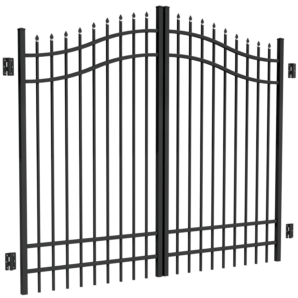 Freedom 8-ft x 6-ft Black Aluminum Driveway Gate