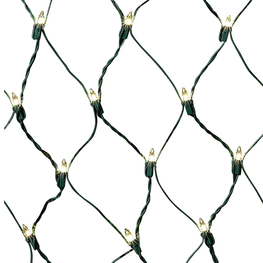 GE String-A-Long 6-ft x 4-ft Constant White Incandescent Mini Plug-In Christmas Net Lights