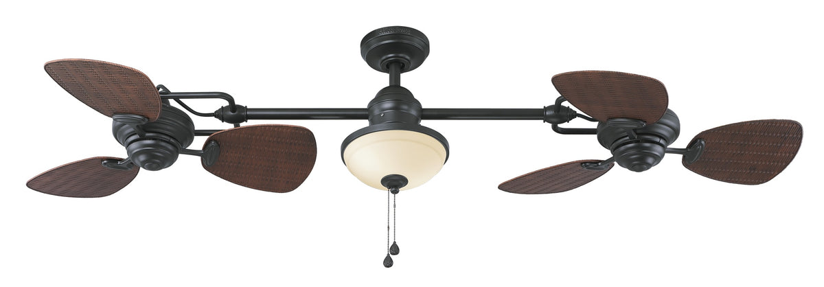 Harbor Breeze Twin Breeze II 74-in Oil-Rubbed Bronze Indoor/Outdoor Ceiling Fan with Light Kit (6-Blade)