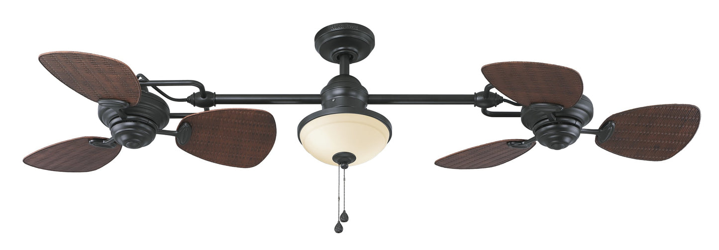 Harbor Breeze Twin Breeze II 74-in Oil-Rubbed Bronze Outdoor Downrod Ceiling Fan with Light