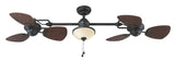 Harbor Breeze Twin Breeze II 74-in Oil Rubbed Bronze LED Indoor/Outdoor Ceiling Fan with Light (6-Blade)