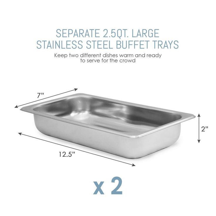 2.5 Qt. Stainless Steel Buffet Server with 2-Crocks