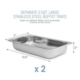 2.5 Qt. Stainless Steel Buffet Server with 2-Crocks