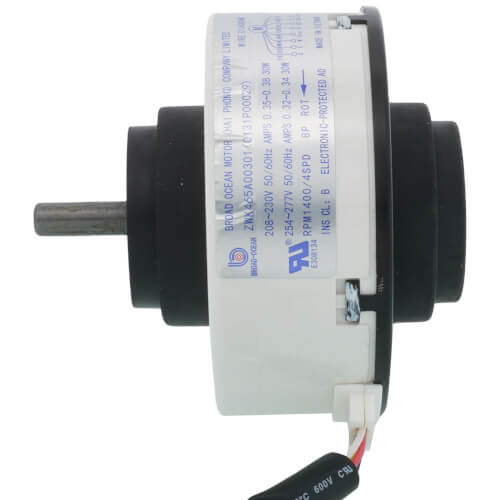 Goodman-Amana 0131P00029SP blower motor - side view (Voltage: 208/230v; Product Type: Blower Motor)