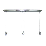 Portfolio Polished Nickel Transitional Linear Pendant Light, 3-Light, Adjustable 10–65 in, 36 in Wide