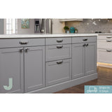 Shaker Assembled 36 in. x 34.5 in. x 24 in. Corner Base Cabinet with Lazy Susan Turn Table Accessory in Gray - Super Arbor