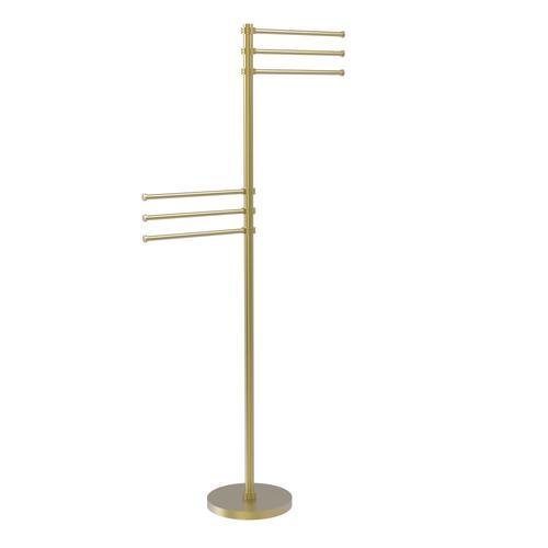 Allied Brass Satin Nickel Freestanding Towel Rack - Super Arbor