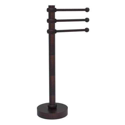 Allied Brass Vanity Top 3 Swing Arm Guest Towel Holder with Twisted Accents in Antique Brass - Super Arbor