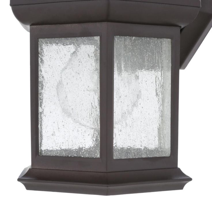 1-Light Bronze Outdoor Wall Lantern Sconce with Seeded Glass (2-Pack)