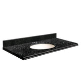 Transolid 25-in Notte Black Quartz Single Sink Bathroom Vanity Top with 4-in Backsplash and Oval Undermount Sink