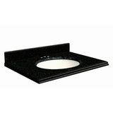 Transolid 31-in Absolute Black Granite Bathroom Vanity Top with Undermount Oval Sink and 4-in Backsplash