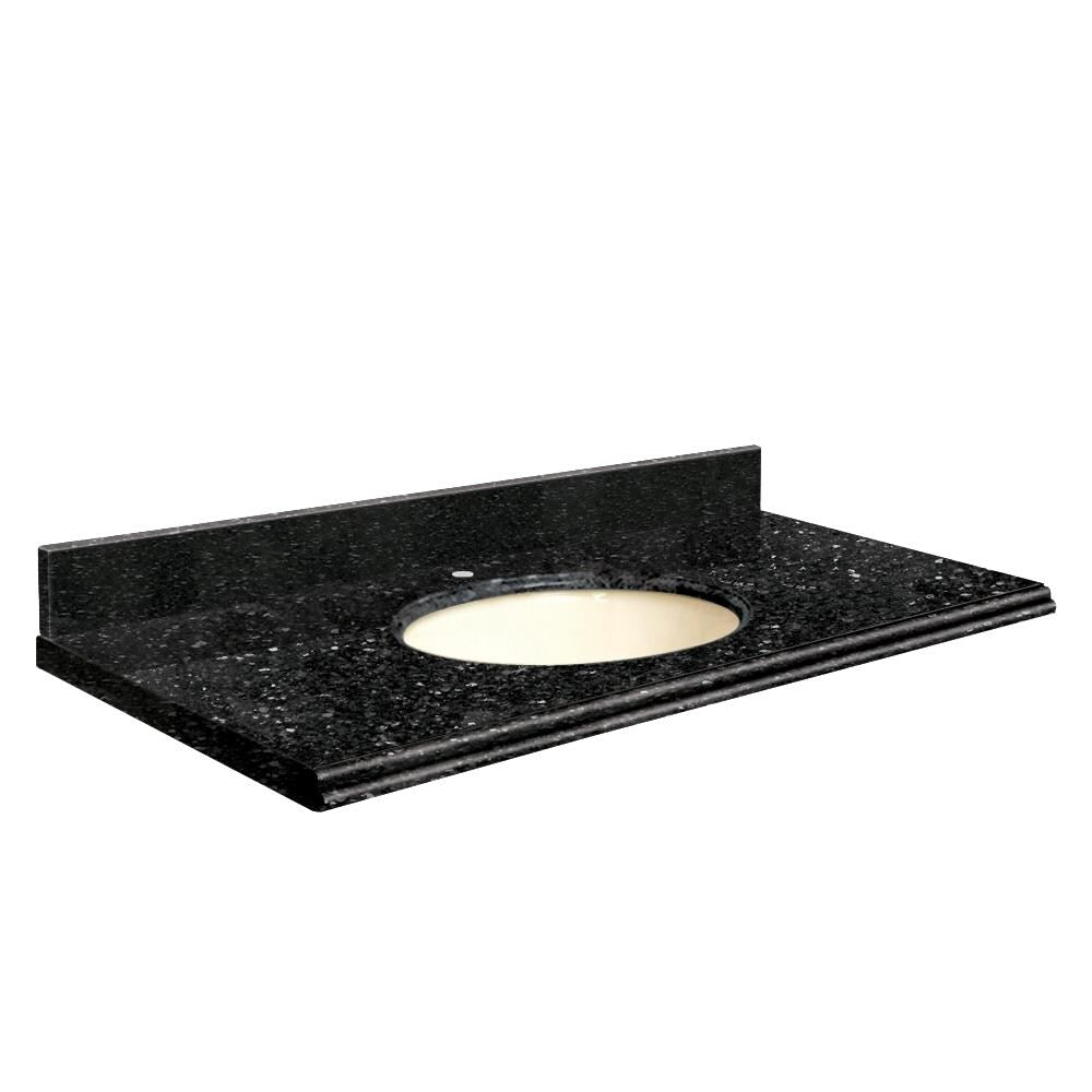 Transolid 31-in Notte Black Quartz Single Sink Bathroom Vanity Top with Backsplash
