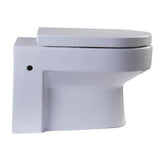 Wall Mount 1-Piece 0.8/1.6 GPF Dual Flush Elongated Toilet Bowl in White Seat Included - Super Arbor