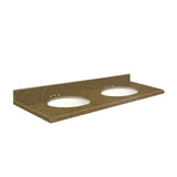Transolid 61-in Capri Cliffs Quartz Double Sink Bathroom Vanity Top with Backsplash