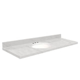 Transolid 61-in White Carrara Natural Marble Bathroom Vanity Top