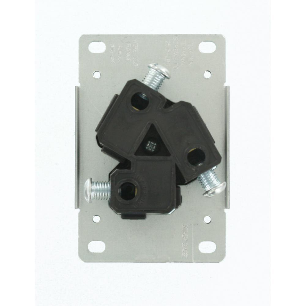 50 Amp 125/250-Volt Shallow Flush Mounted Single Outlet, Black - Super Arbor