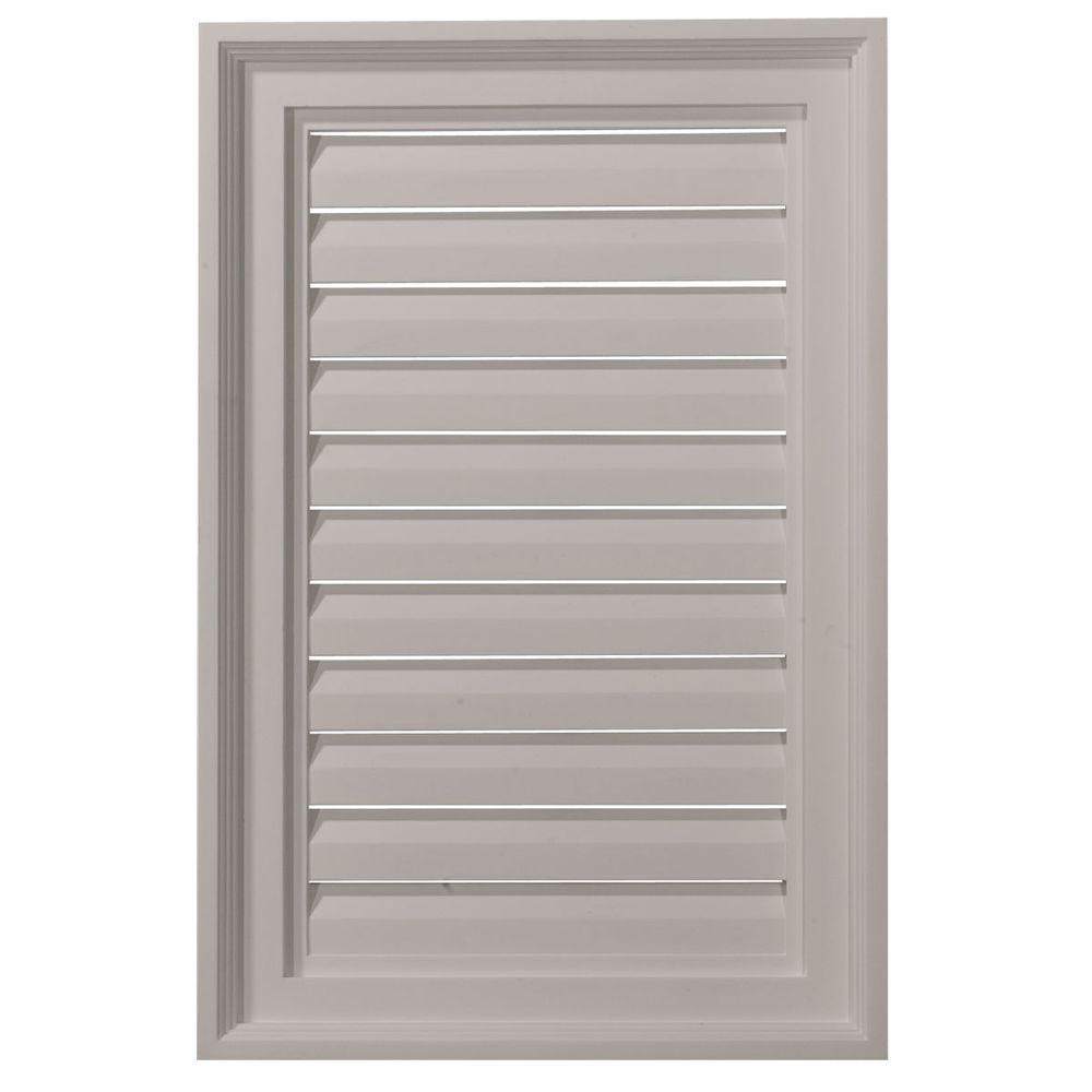 16 in. x 24 in. Rectangular Primed Polyurethane Paintable Gable Louver Vent - Super Arbor