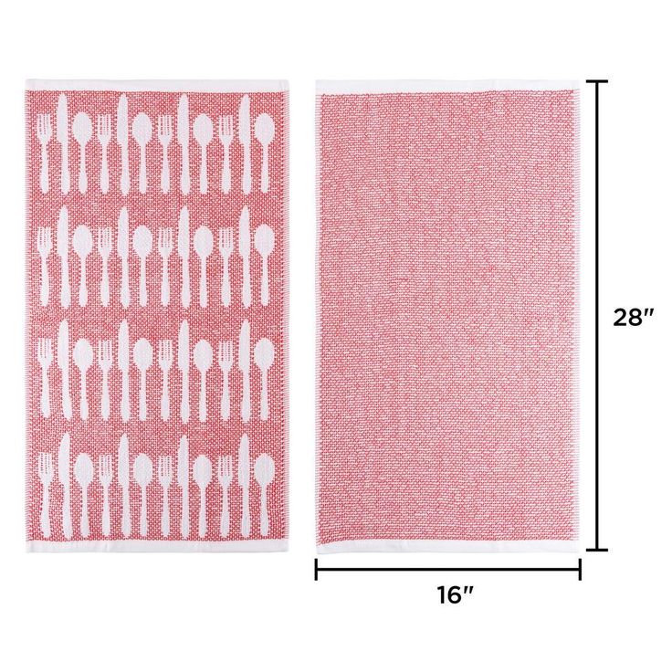 Multi-Color Flatware Design Chic Pattern Weave Cotton Kitchen Towel Set (8-Pieces)
