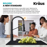 Kraus Bolden Matte Black 1-Handle Deck-Mount Pull-Down Handle Kitchen Faucet