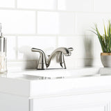 Project Source Oil Rubbed Bronze 2-handle 4-in Centerset WaterSense Bathroom Sink Faucet with Drain - Super Arbor
