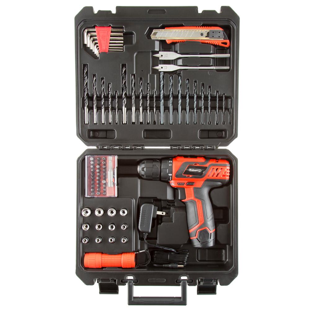 12-Volt Lithium Ion 3/8 in. Cordless 2 Speed Drill Set - Super Arbor