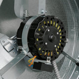 1250 CFM Weathered Wood Galvanized Steel Electric Powered Attic Fan with Thermostat Controlled - Super Arbor