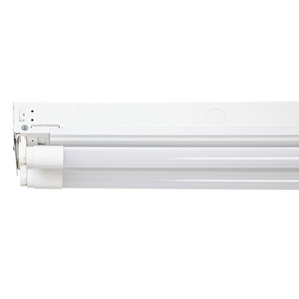 4 ft. 2-Light T8 Industrial LED White Strip Light with 1800 Lumen LED Tubes 5000K - Super Arbor