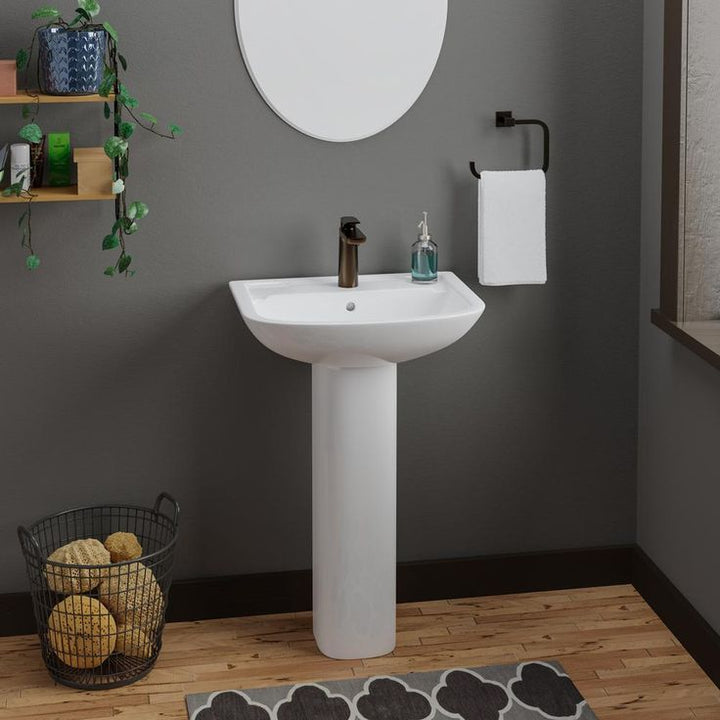 Barclay Products Lara 510 Pedestal Combo Bathroom Sink in White
