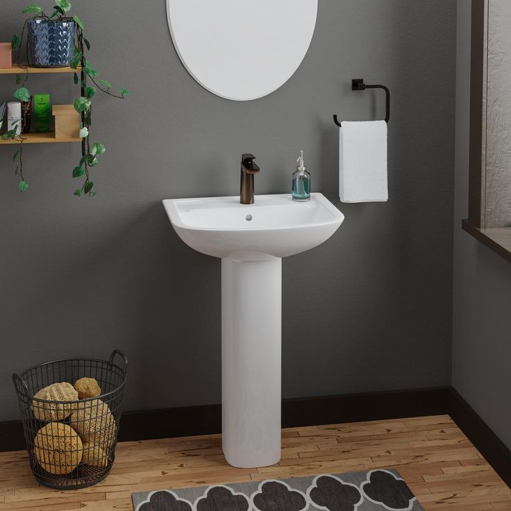 Barclay Products Lara 510 Pedestal Combo Bathroom Sink in White
