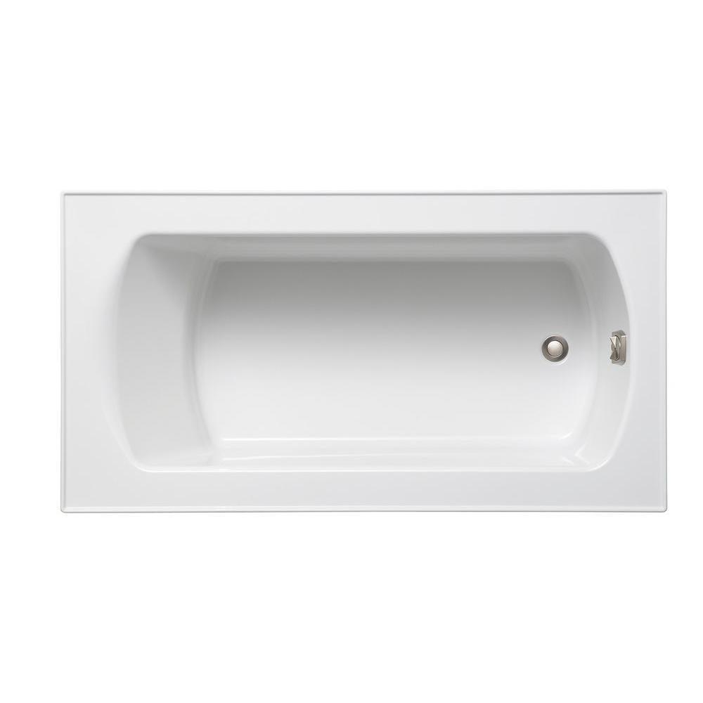 Lawson 5 ft. Rectangular Drop-in Reversible Drain Decked Bathtub in White - Super Arbor