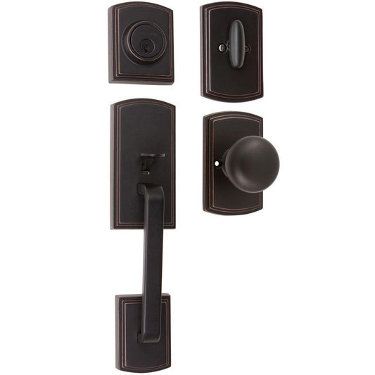 Visconti Edged Bronze Dummy Door Handleset with Santo Interior - Super Arbor