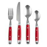Jubilee Red 16-Piece 18/0 Stainless Steel Flatware Set (Service for 4)