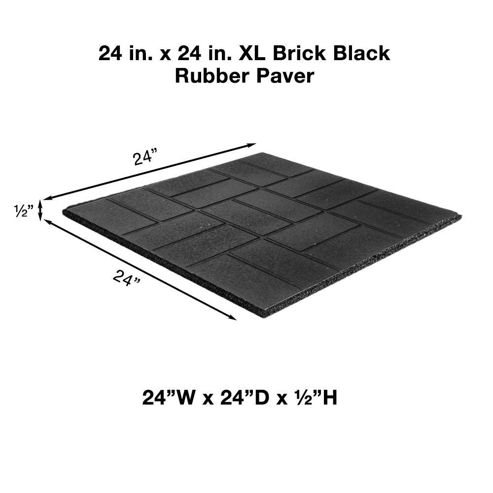 24 in. x 24 in. XL Brick Black Paver - Super Arbor
